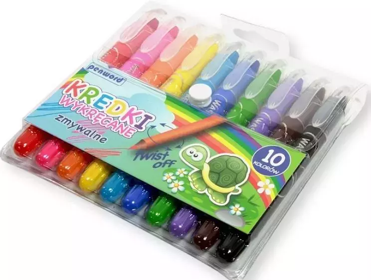 Kredki wykręcane 10 kolorów - Papiernicze i szkolne