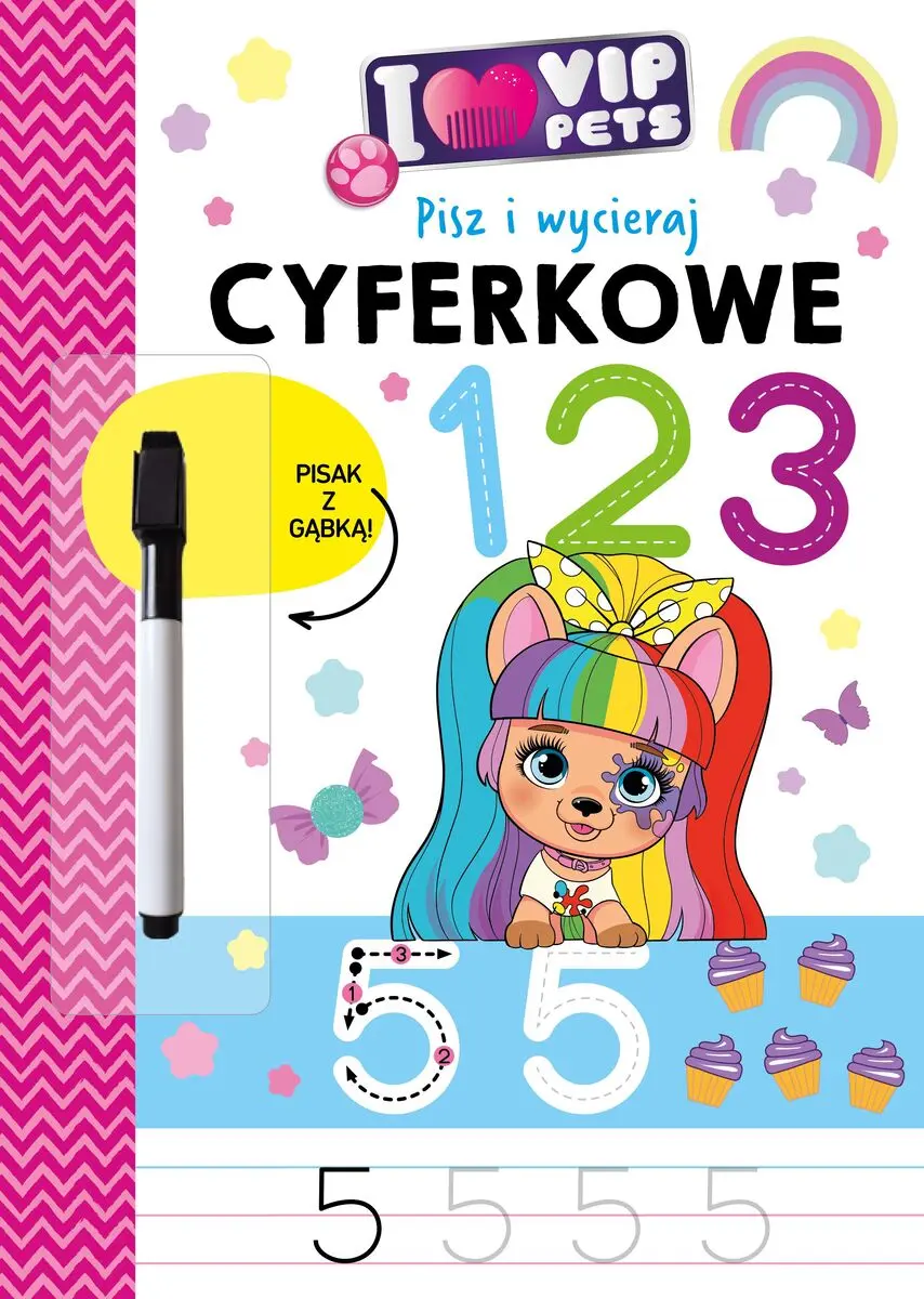 I Love VIP Pets. Pisz i wycieraj. Cyferkowe 123 - Książki