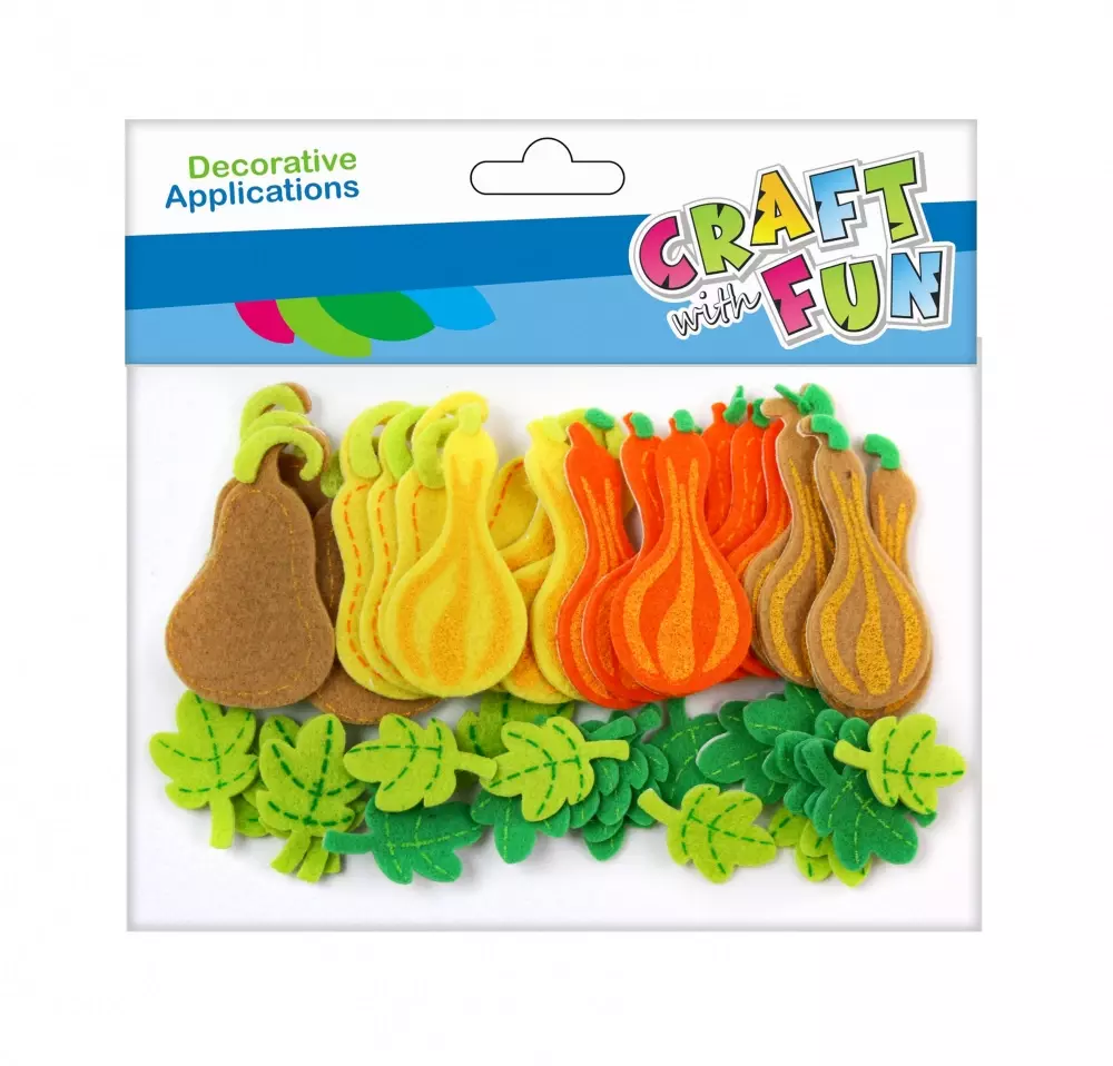 Craft with Fun Ozdoba dekoracyjna Filc Dynie samoprzylepna 48szt 12/288 - Papiernicze i szkolne