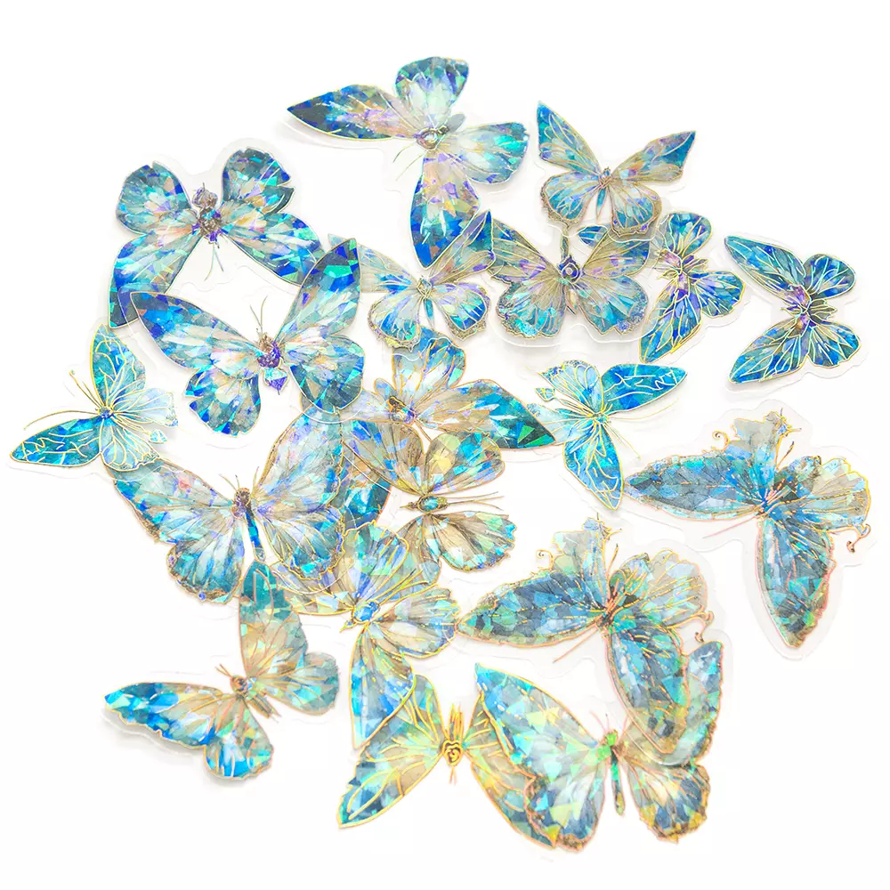 Naklejki Pet Połyskujące Motyle Blue Stardust 20 szt. - Papiernicze i szkolne