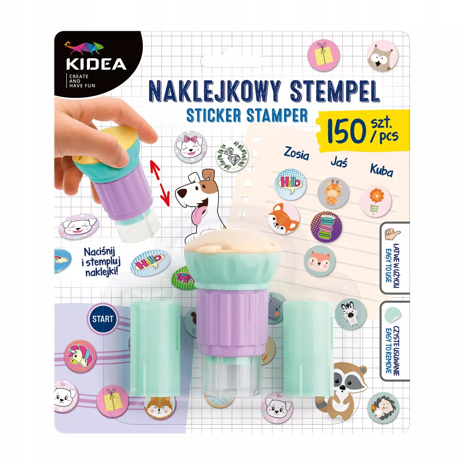 Stempel z Naklejkami 150szt Derform Kidea B/c - Papiernicze i szkolne