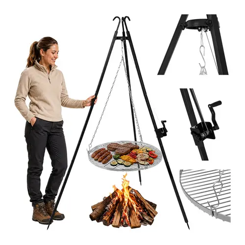 Grill ogrodowy trójnóg 190x70cm Kaminer - Elektronika i akcesoria