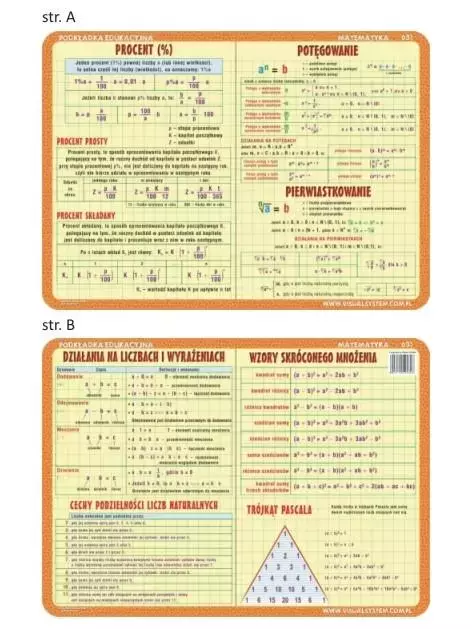 Podkładka edu. 031 - Procent, potęgowanie... - Papiernicze i szkolne