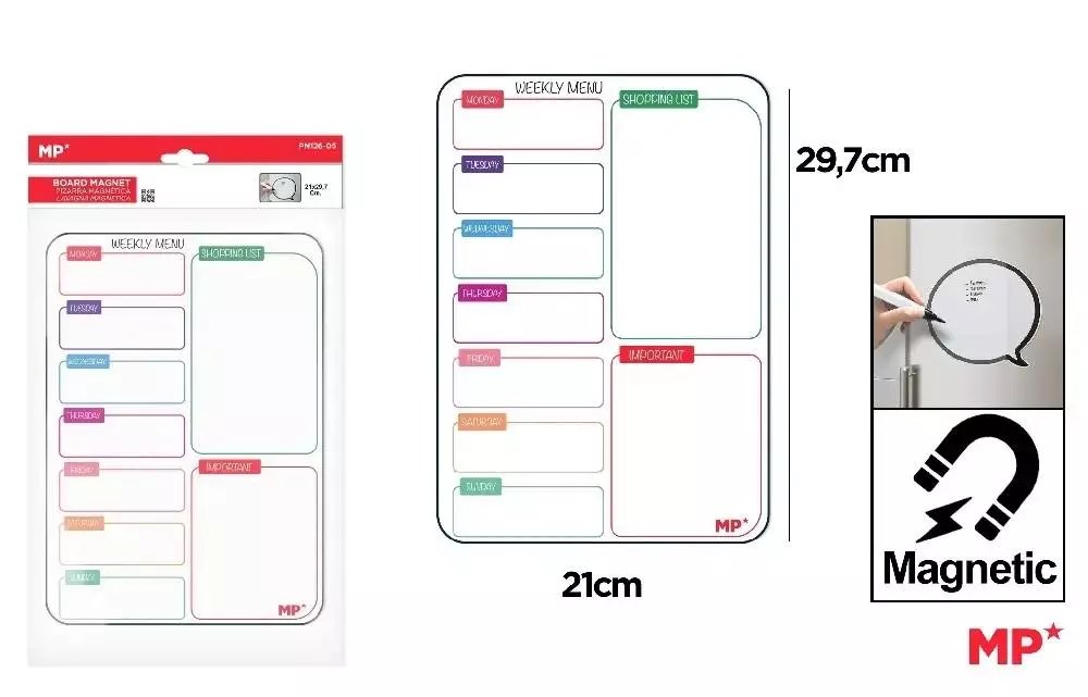 Planer tygodniowy magnetyczny A4 - Papiernicze i szkolne