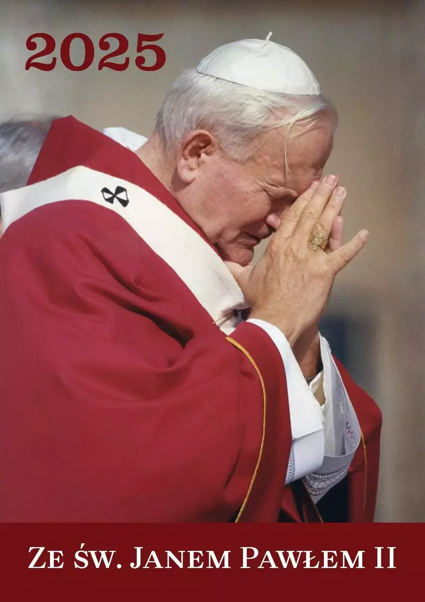 Kalendarz A4 2025 ze św. Janem Pawłem II - Książki