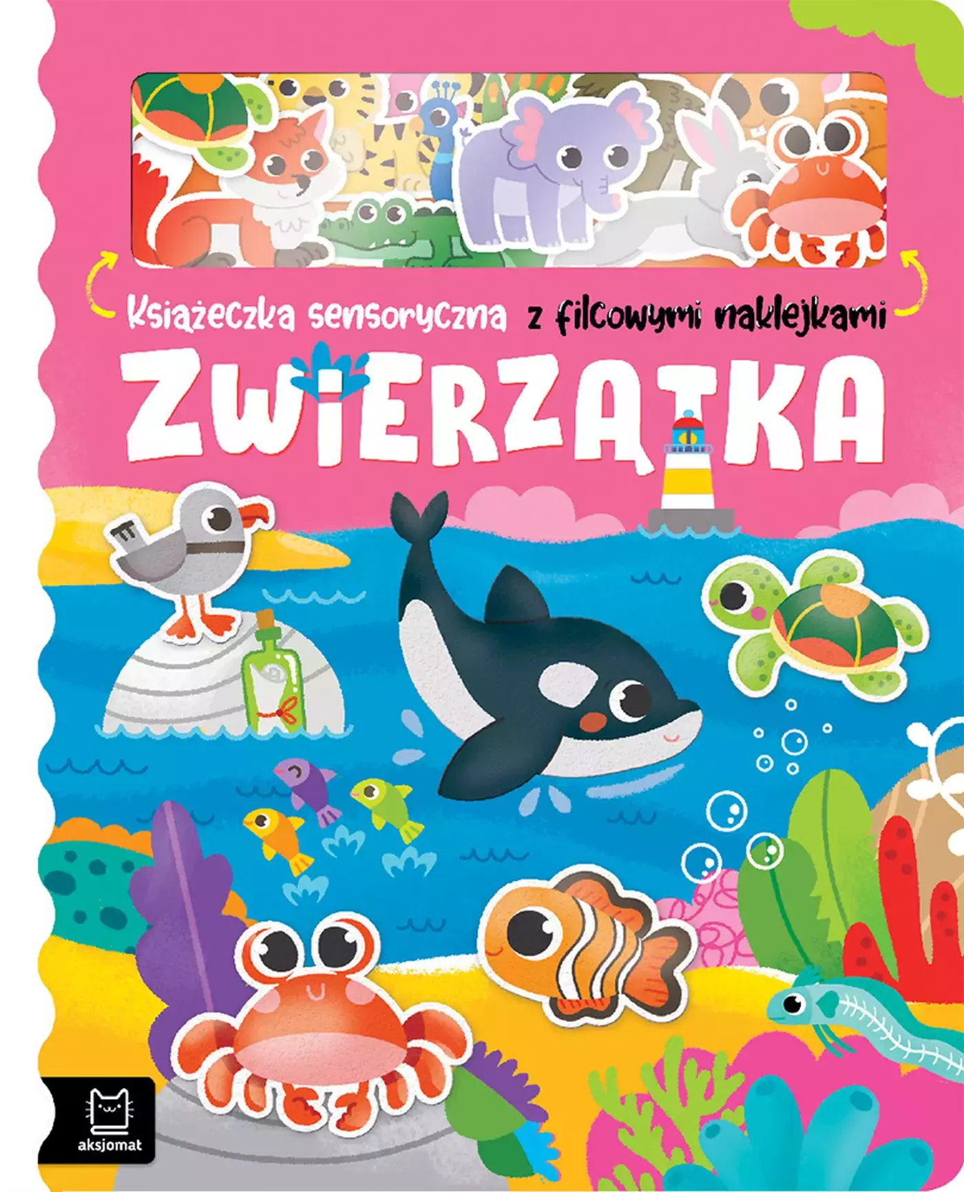 Zwierzątka. Książeczka sensoryczna z filcowymi naklejkami - Książki