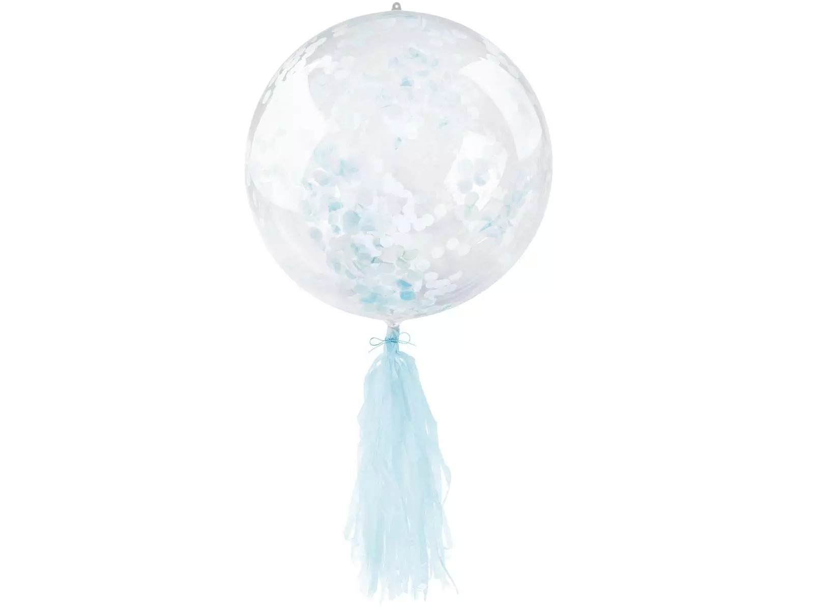 Balon PVC z konfetti i frędzlami niebieski - Papiernicze i szkolne