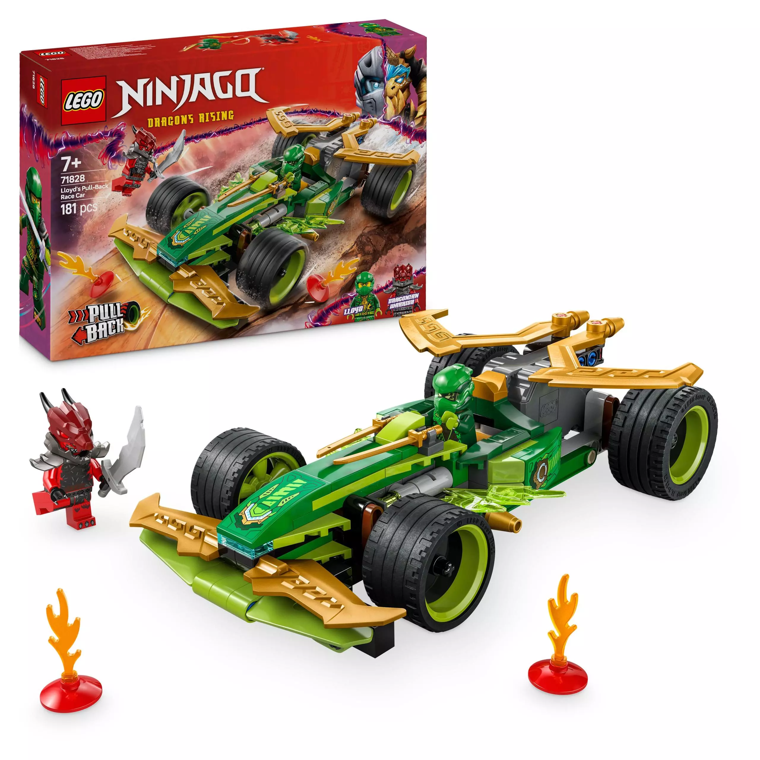 LEGO Ninjago Samochód wyścigowy Lloyda z napędem typu pull-back 71828 - Zabawki