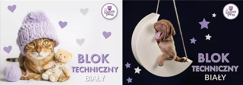 Blok techniczny A4/10K biały The Sweet Pets - Papiernicze i szkolne