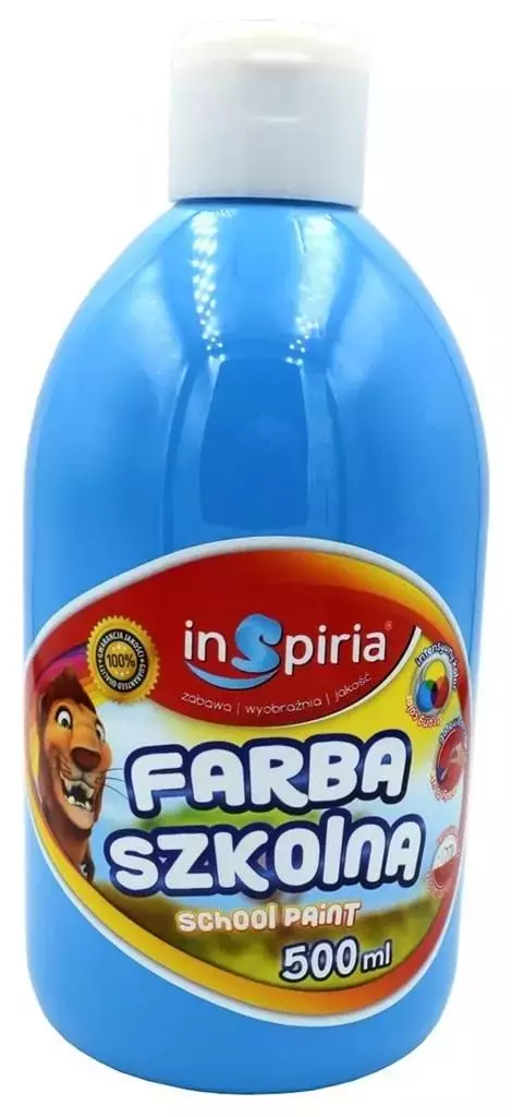 Farba szkolna niebieska 500ml - Papiernicze i szkolne