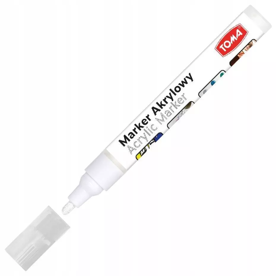 Marker akrylowy Toma biały 2,5 mm - Papiernicze i szkolne