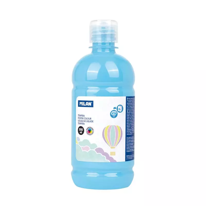Farba tempera butelka 500 ml pastel jasny niebieski - Papiernicze i szkolne
