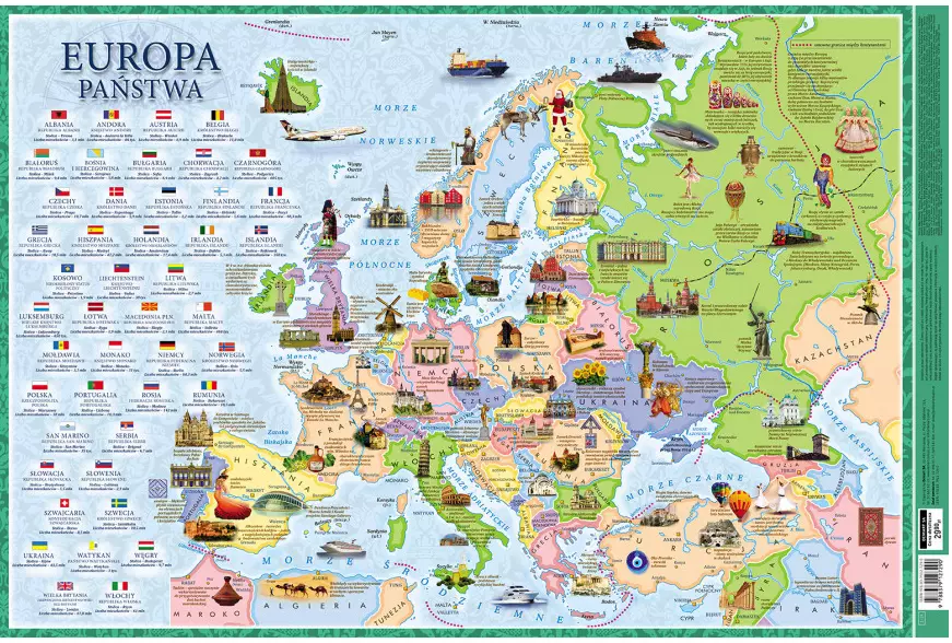 Podkładka na biurko. Europa, państwa - Papiernicze i szkolne