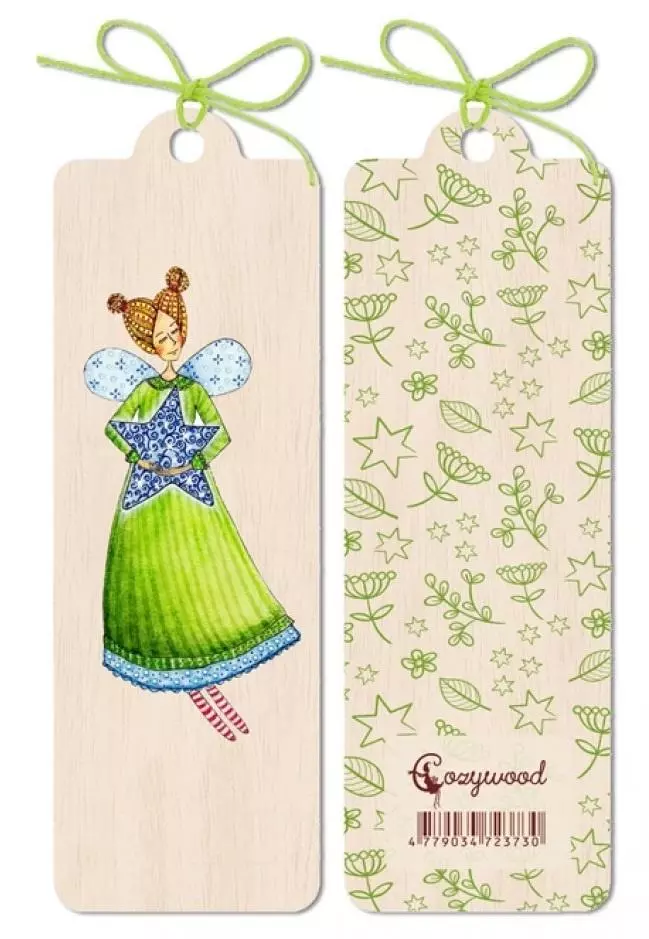 Zakładka drewniana, wróżka - Papiernicze i szkolne