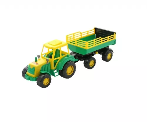 Traktor z przyczepą, mix kolorów - Zabawki