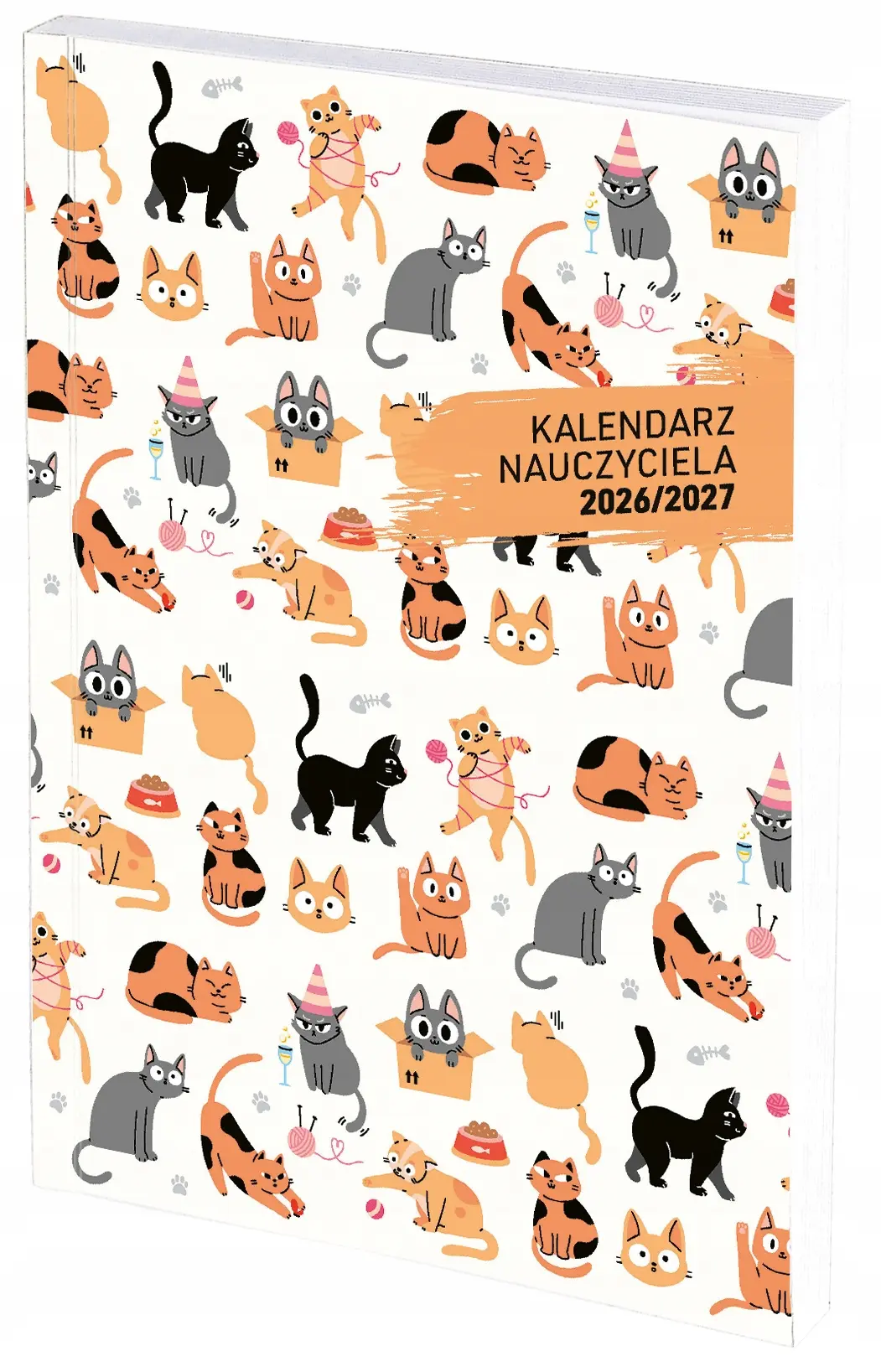 Kalendarz nauczyciela 2026/2027 A5 tygodniowy PCV Koty - Książki