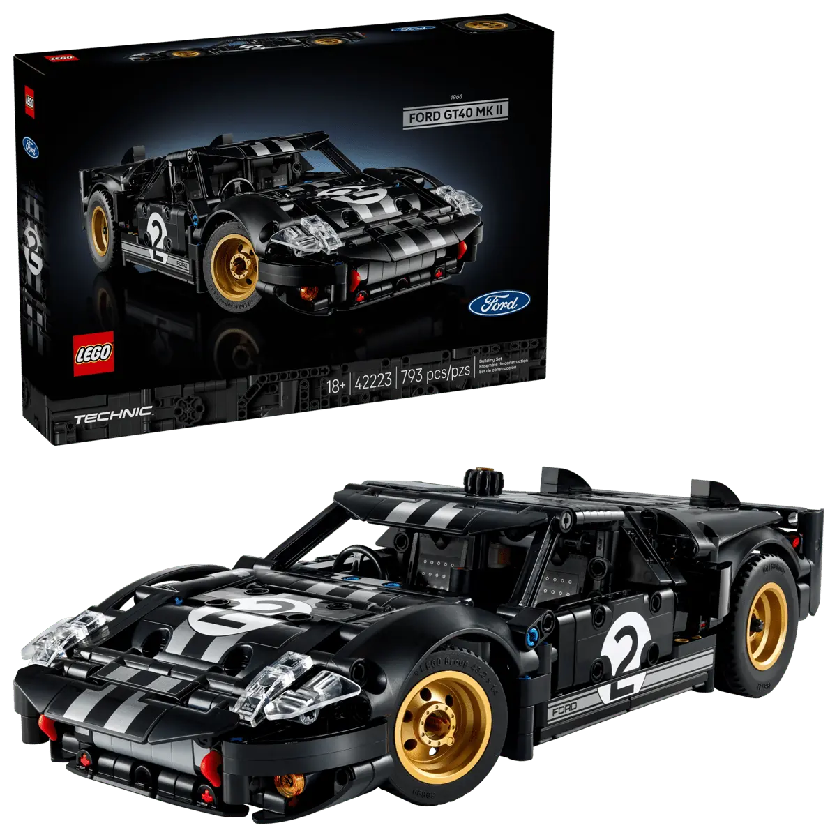 LEGO Technic Samochód wyścigowy 1966 Ford GT40 MKII 42223 - Zabawki