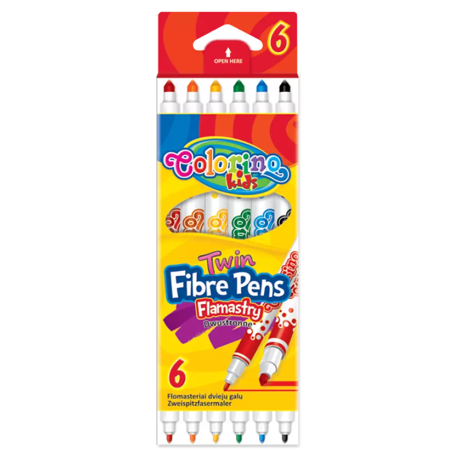 Colorino Kids. Flamastry dwustronne, 6 kolorów - Papiernicze i szkolne