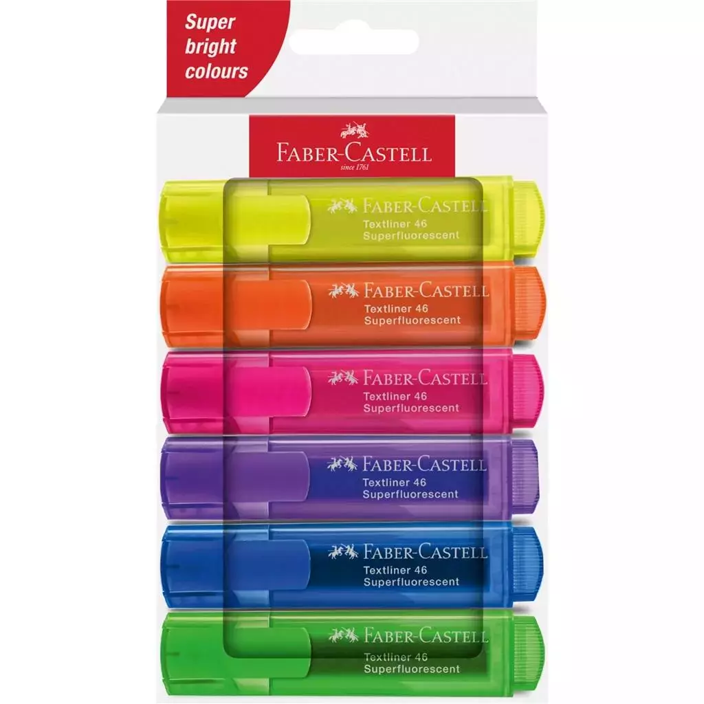 Zakreślacz neonowy 6 kolorów FABER CASTELL - Papiernicze i szkolne