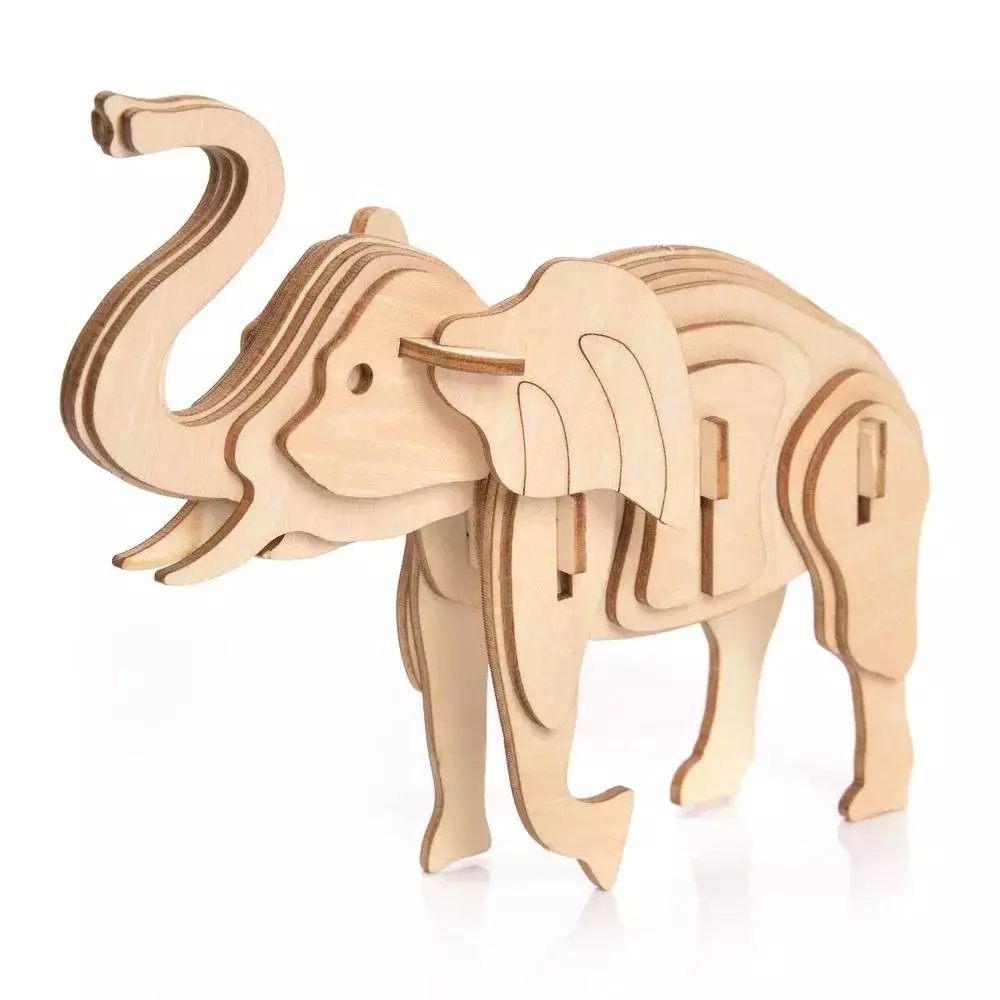 Puzzle Drewniane 3D Słoń - Zabawki