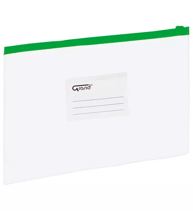 Teczka A4, przezroczysta, zamykana, zielona - Papiernicze i szkolne