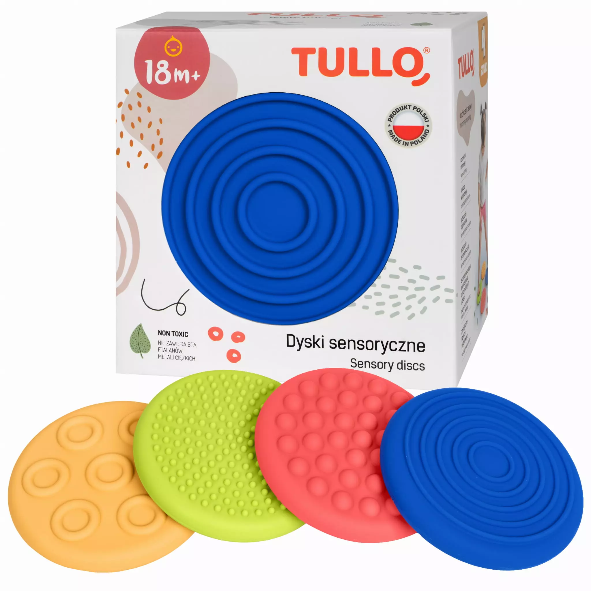 Dyski sensoryczne, różne faktury (4 sztuki) - Zabawki