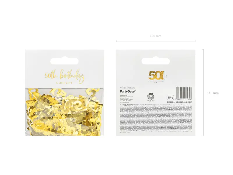 Konfetti metalizowane, liczba 50, 15g - Impreza