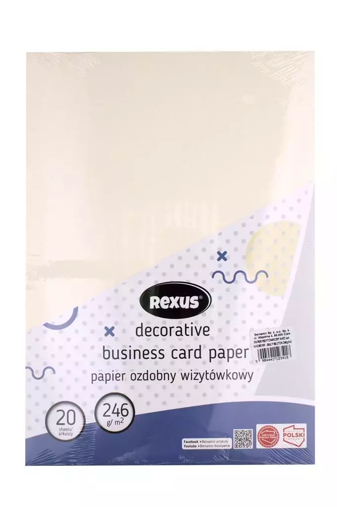Papier wizytówkowy A4/20K kremowy Duży Młotek - Papiernicze i szkolne