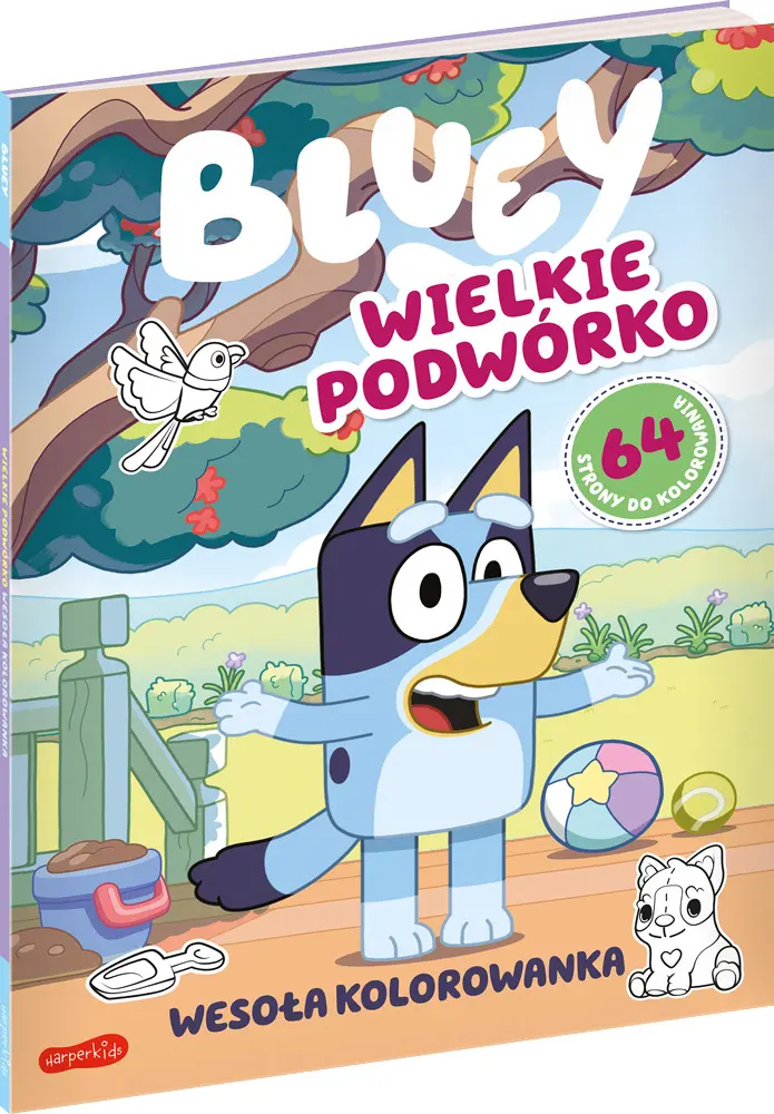 Wielkie podwórko. Bluey. Wesoła kolorowanka - Książki