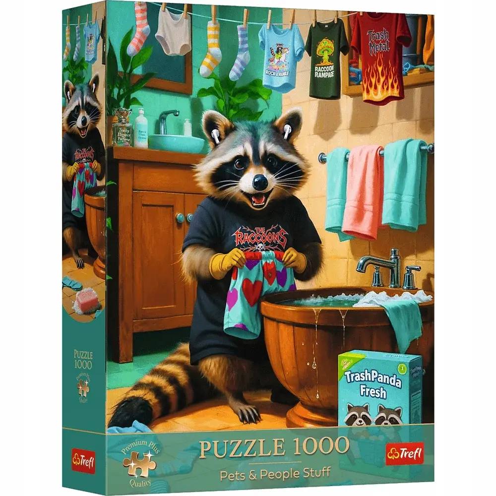 Puzzle Premium Plus Quality 1000 elementów. Pets & People Stuff. Dzień prania szopa - Puzzle