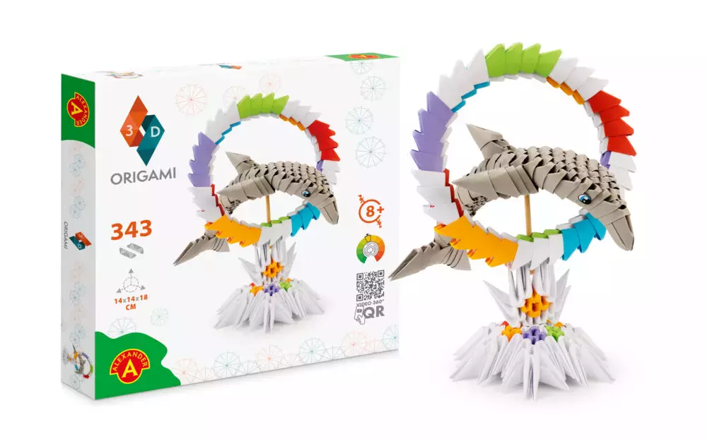 Origami 3D. Delfin (343 elementy) - Zabawki