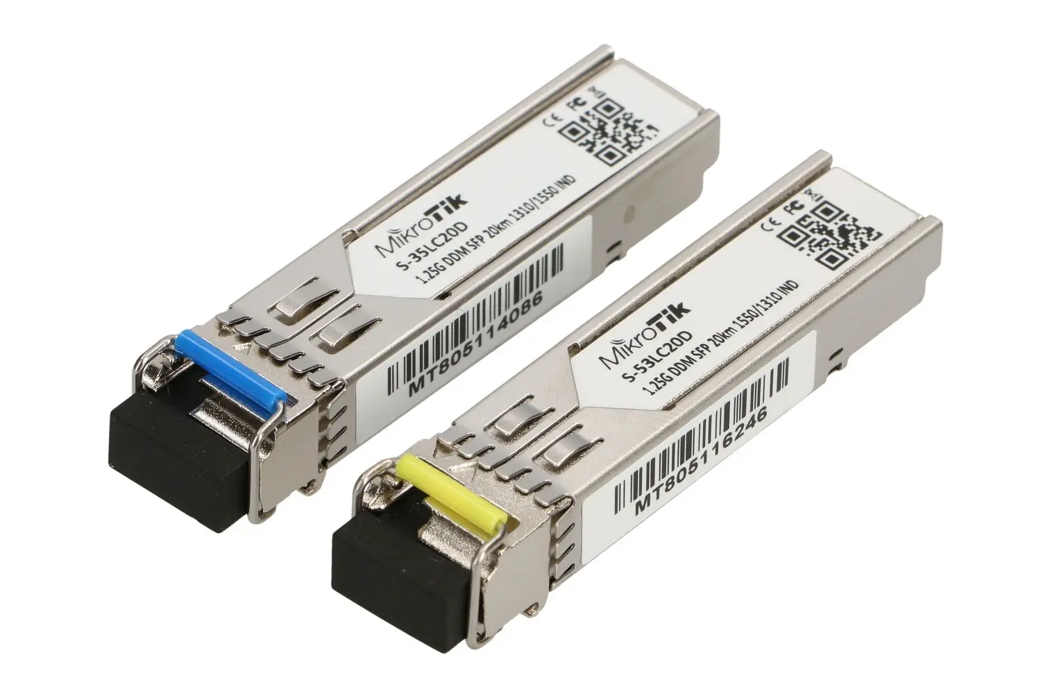 MikroTik S-3553LC20D | Moduł SFP | 1,25Gb/s, 20km, Jednomodowy, Para (T1310nm/R1550nm) + (T1550nm/R1310nm) - Elektronika i akcesoria