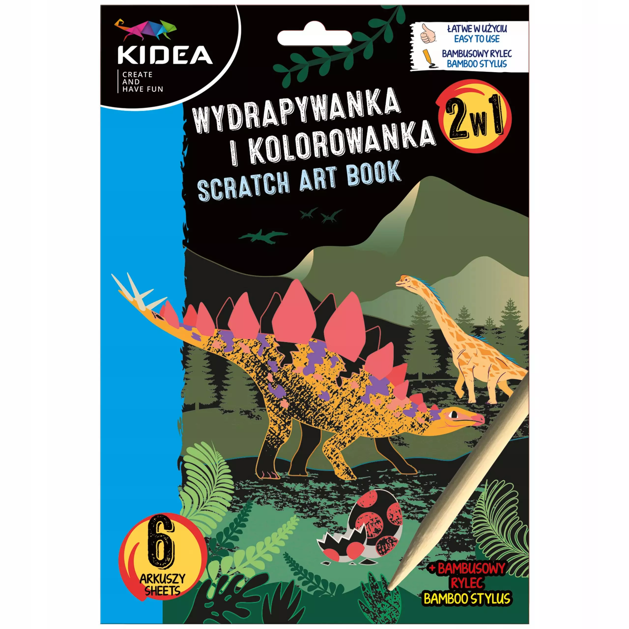 Wydrapywanka 180x260 Malowanka Dinozaury Kidea - Zabawki