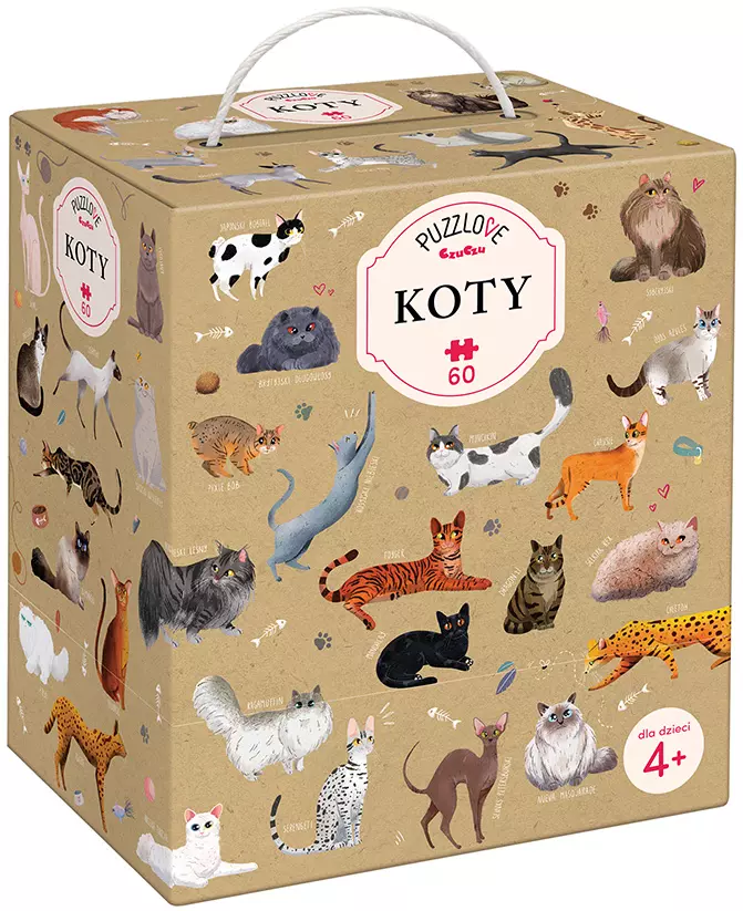 Puzzle 60 elementów. Puzzlove CzuCzu. Koty - Puzzle