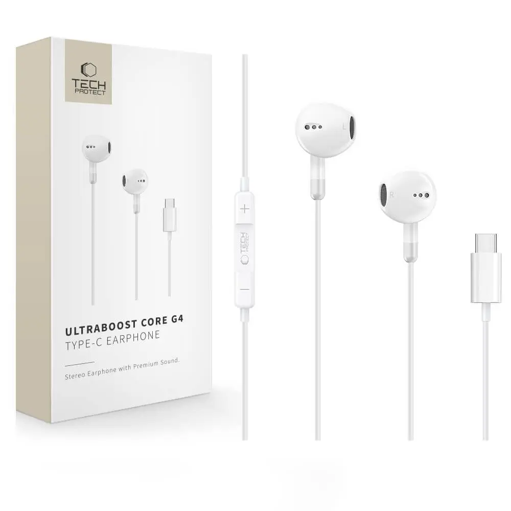 Tech-Protect Ultraboost Type-C Earphone Core G4 White - Elektronika i akcesoria
