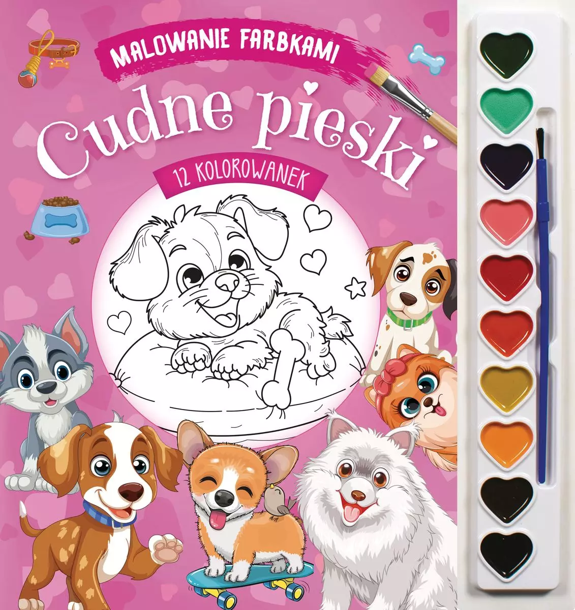 Malowanie farbkami. Cudne pieski - Książki