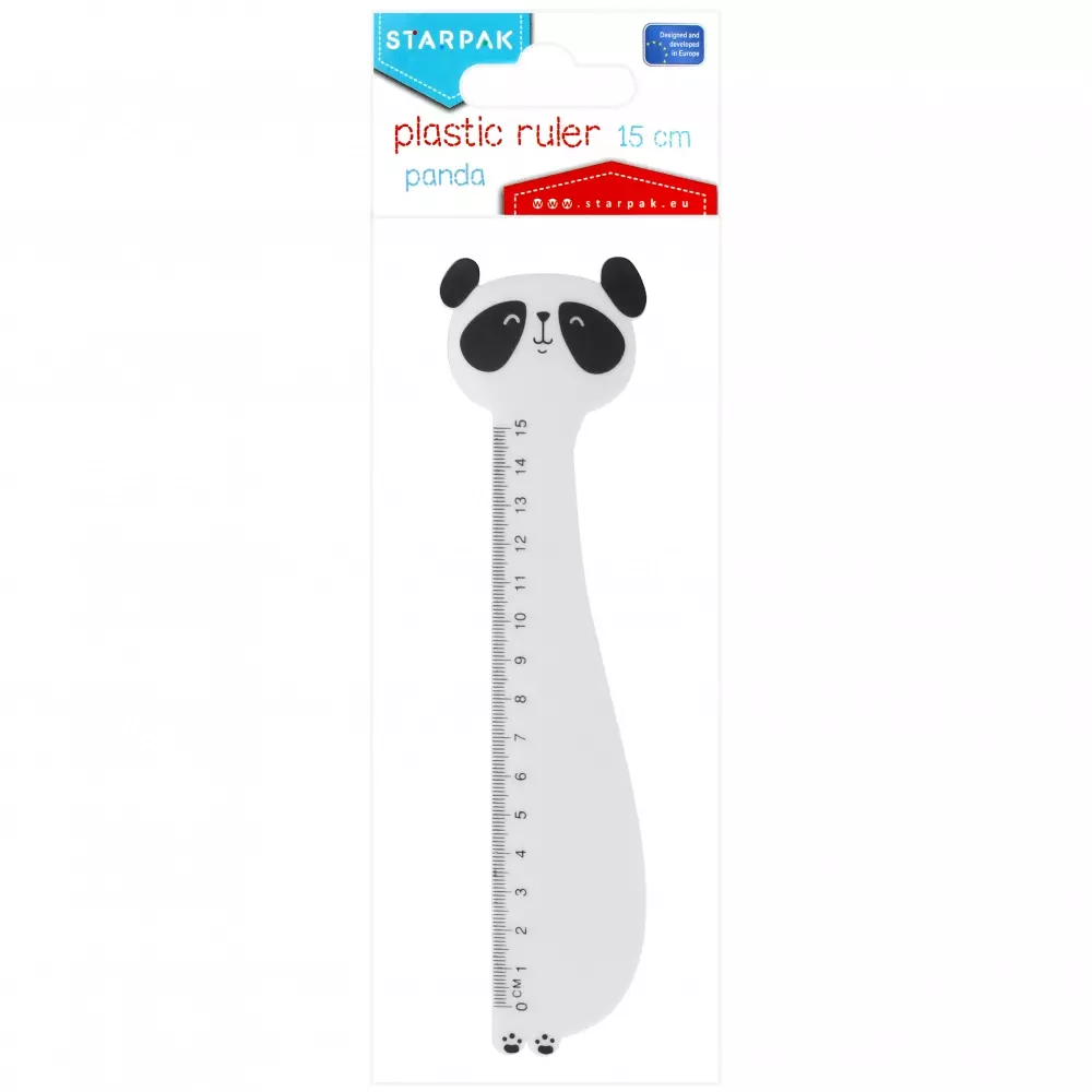 Linijka plastikowa 15 cm Panda Starpak 491023 - Papiernicze i szkolne
