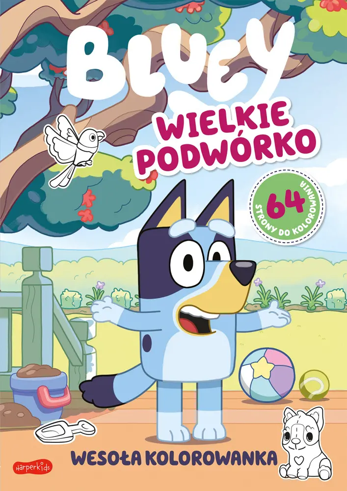 Wielkie podwórko. Bluey. Wesoła kolorowanka - Książki