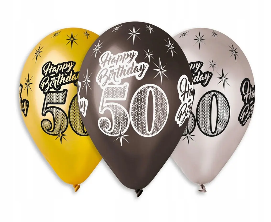 Balony z nadrukiem Ge.Ma.R. 50 urodziny 30 cm 6 szt. - Impreza