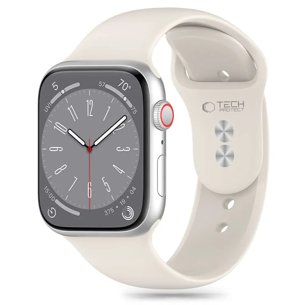 Tech-Protect Silicone Apple Watch 8 / 9 / 10 / 11 / SE (40 / 41 / 42 mm) Starlight - Elektronika i akcesoria