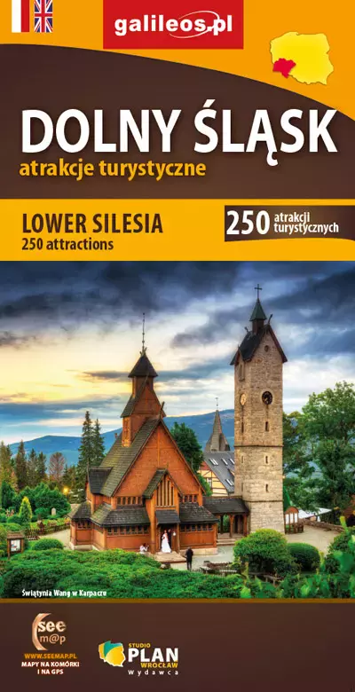 Mapa Dolny Śląsk + atrakcje turystyczne, wersja polsko-angielska - Książki