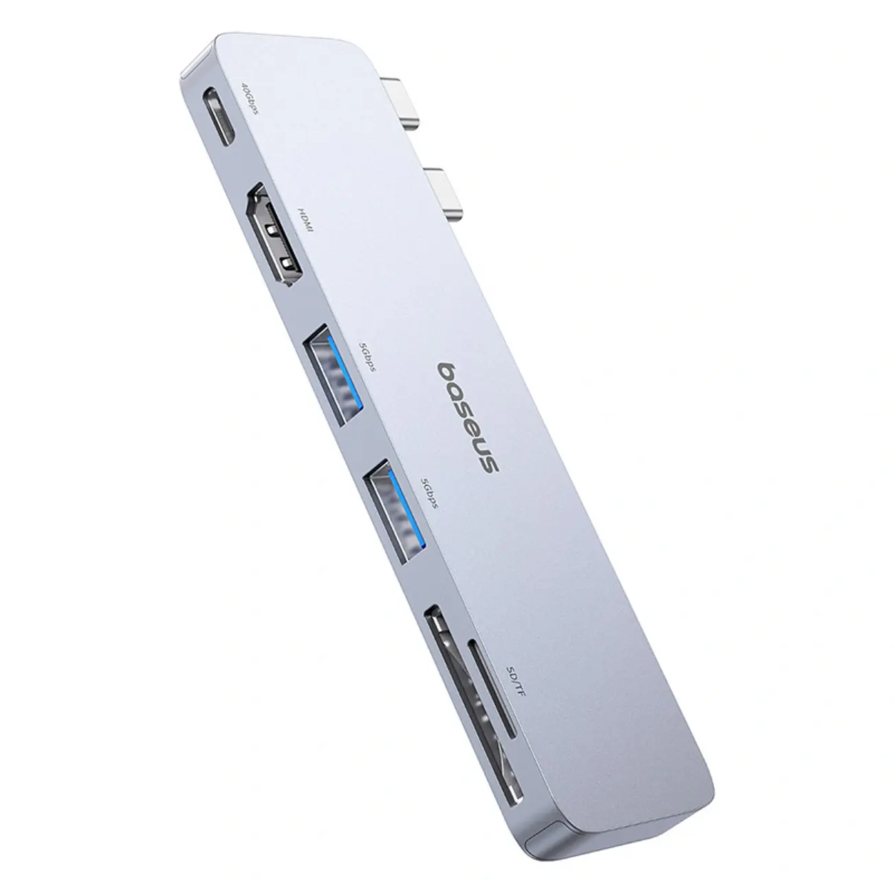 Hub USB Baseus UltraJoy Series 6w1 USB-C 40 Gb/s USB 3.0 HDMI 4K z czytnikiem SD i microSD - szary - Elektronika i akcesoria