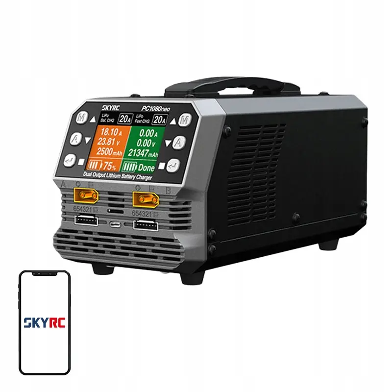 Dwukanałowa ładowarka akumulatorów litowych SkyRC PC1080neo - Elektronika i akcesoria