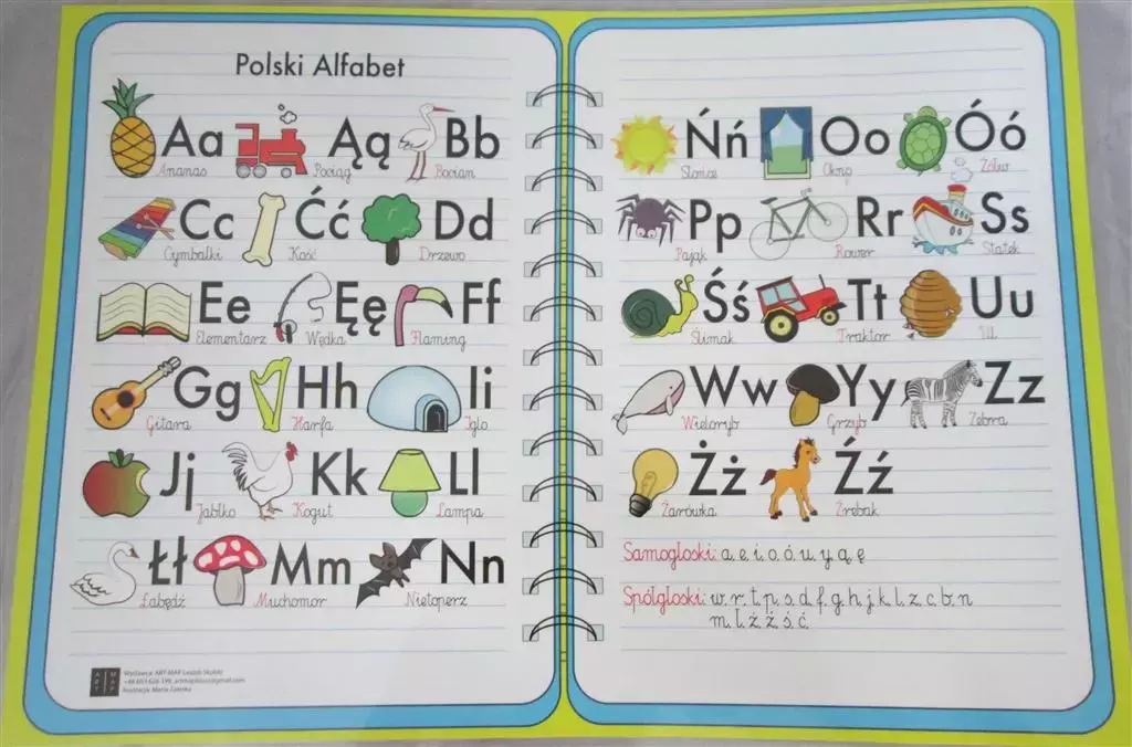 Podkładka dwustronna laminowana A2 ALFABET POLSKI - Książki