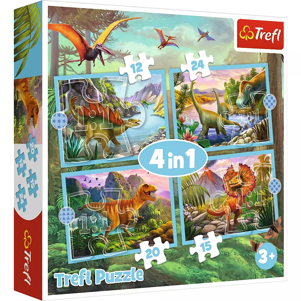 Puzzle 4w1. Wyjątkowe dinozaury - Puzzle