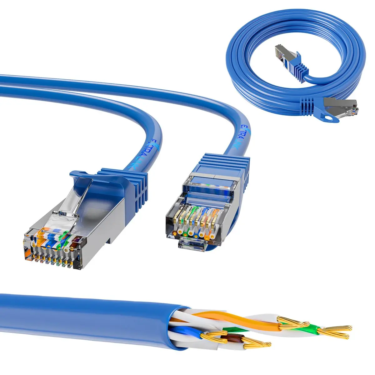 Extralink Kat.6A S/FTP 2m | Patchcord LAN | Miedź Kabel sieciowy skrętka 10Gbit/s [COPY] - Elektronika i akcesoria