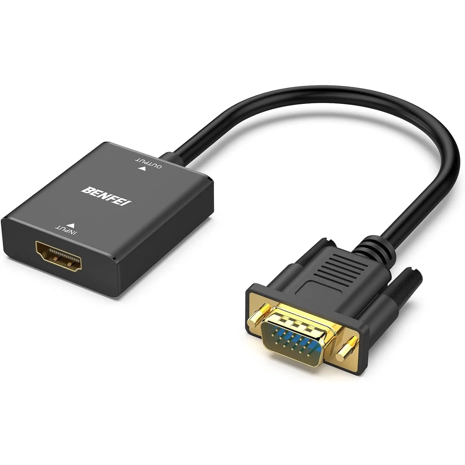 BENFEI adapter przejściówka HDMI do VGA jednokierunkowy z audio jack 3.5mm czarny - Elektronika i akcesoria