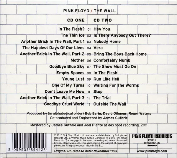 The Wall. 2011 Remaster Ecopack, 2 CD - Muzyka