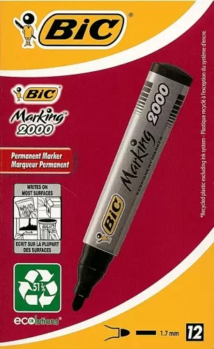 Marker Marking 2000 okrągły czarny (12szt) BIC - Książki