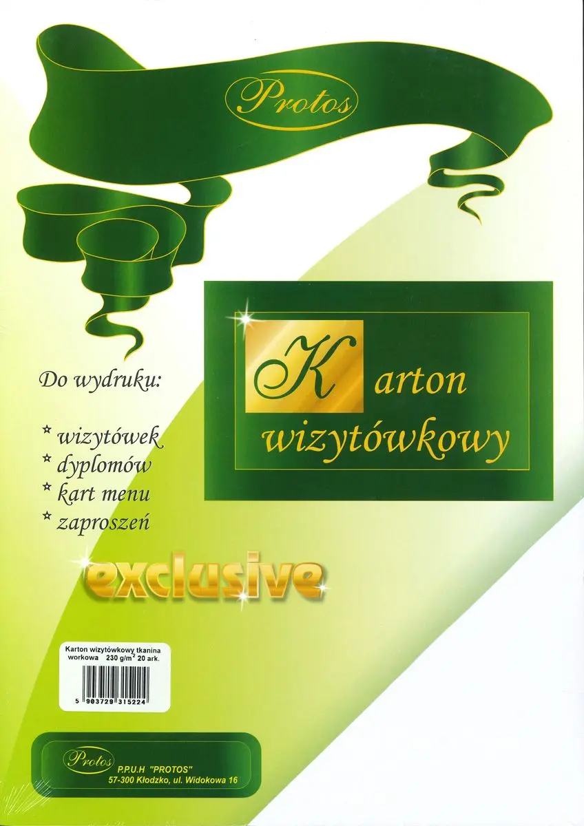 Papier ozdobny (wizytówkowy) A4 tkanina workowa biały 230g Protos - Papiernicze i szkolne